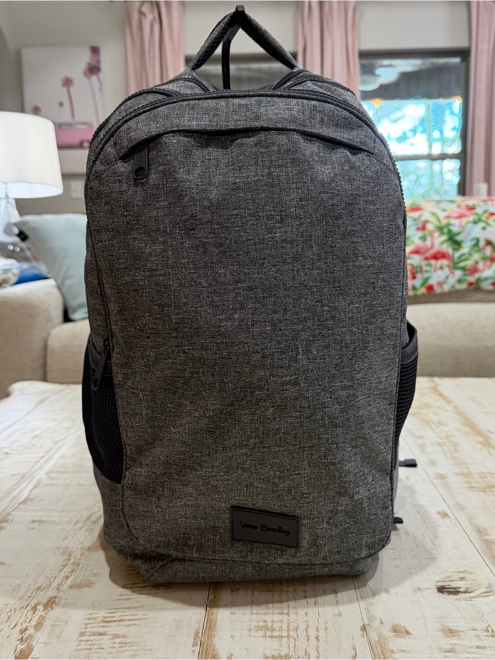 Vera Bradley Backpack ReActive Grand Backpack Lighten Up Gray Laptop Bag